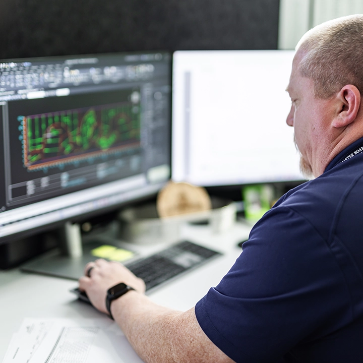 man working on computer